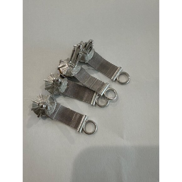 Vintage mesh cufflinks,  Blue Black Rivoli Glass stones 2 pair - Picture 7 of 7